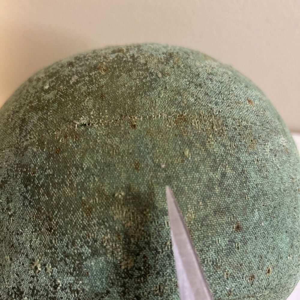Vintage Millinery Cloth Mannequin Head Wig Hat Block Form Stand Display Green - Picture 6 of 12